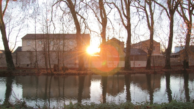 Rivière Châlons en Champagne Coucher du soleil